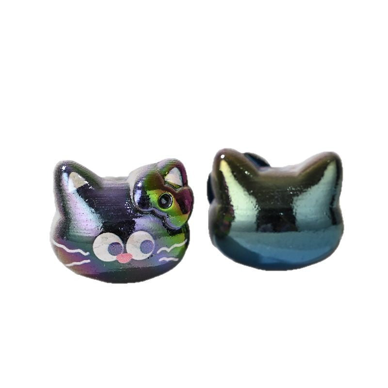 Wholesale 10pcs Cartoon Cute Cat  Straight Hole  Acrylic Beads