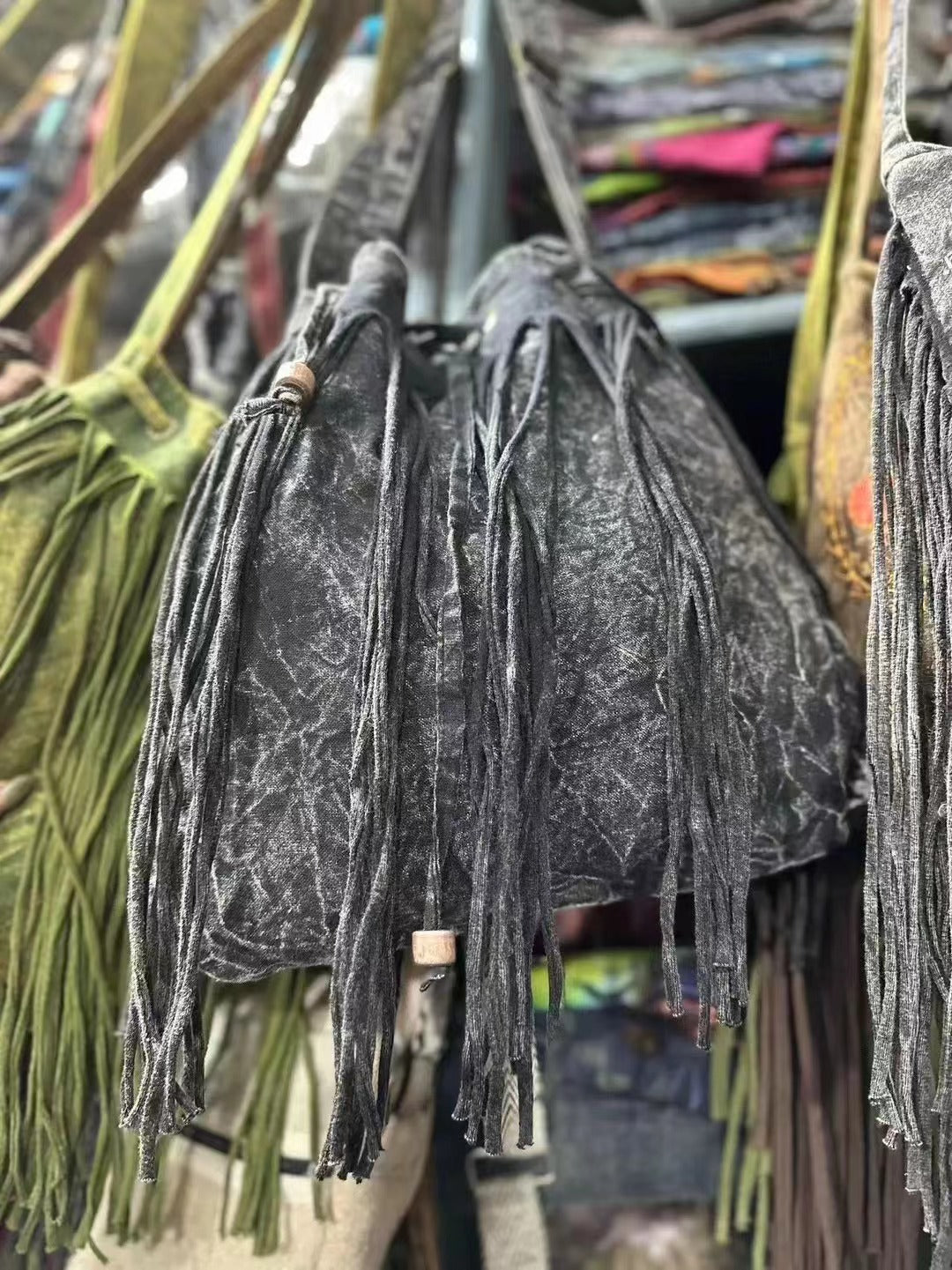 Wholesale Hippie Wasteland Style Bohemian Ethnic Style Niche Tassel Crossbody Shoulder Bag