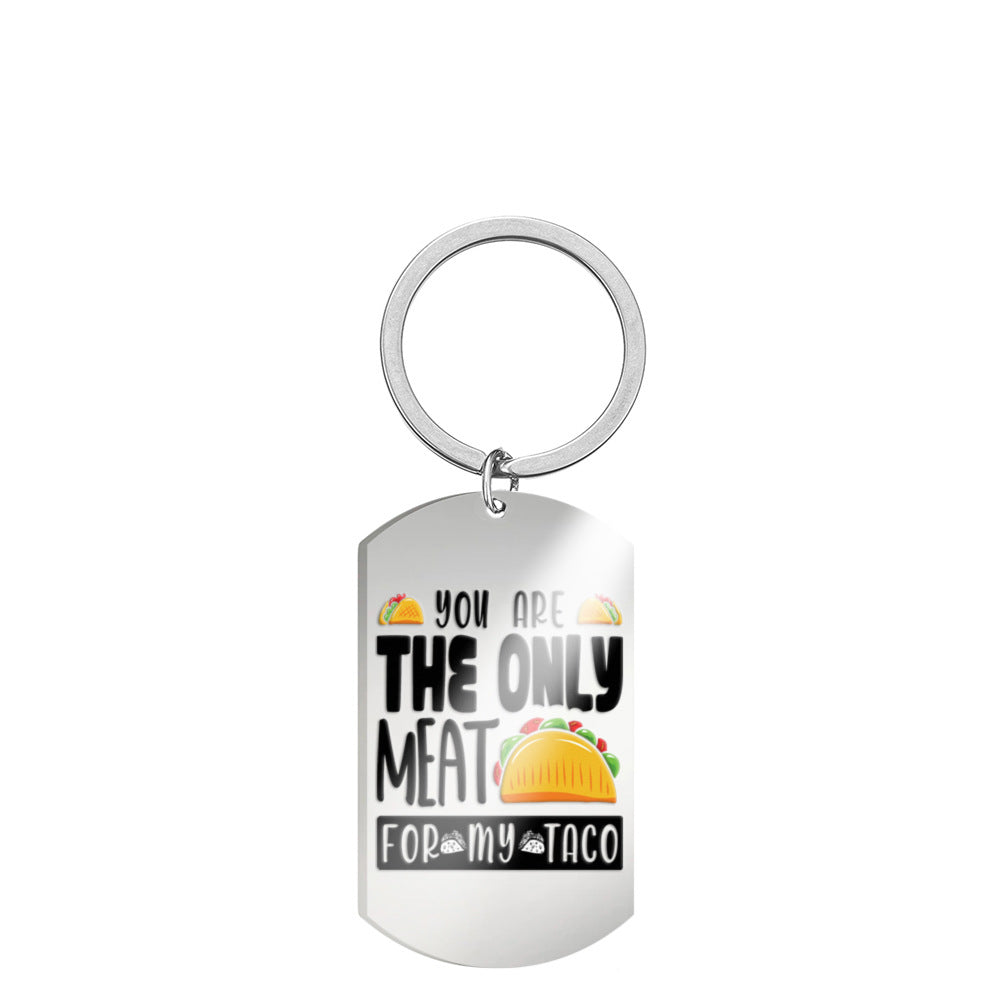 Wholesale Taco Hang Tags Stainless Steel Keychains