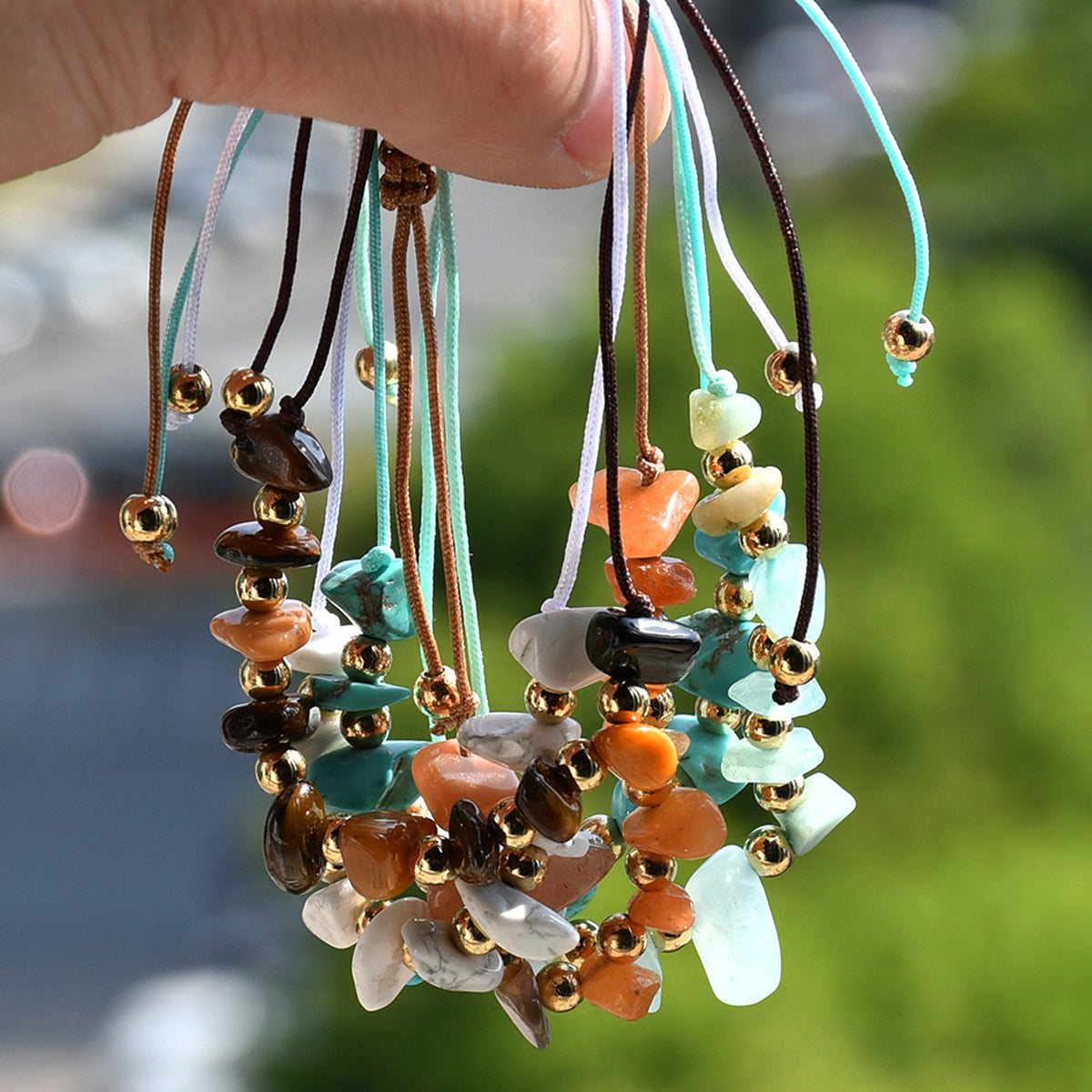 Wholesale fashion hand-woven irregular gravel beaded crystal bracelet