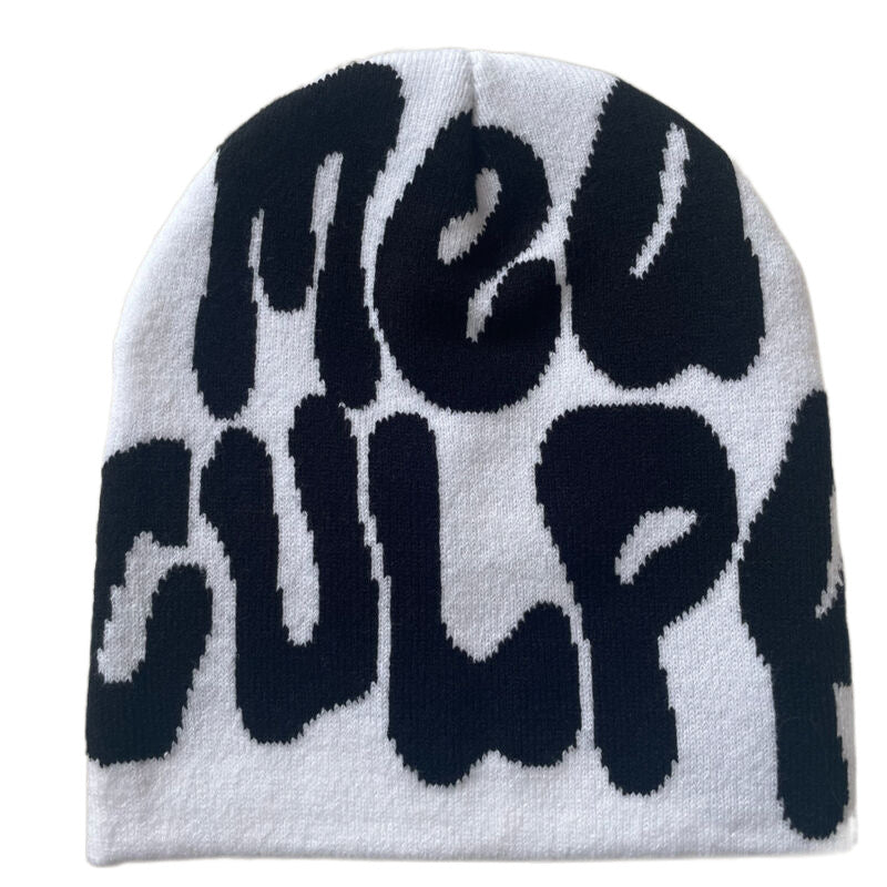 Wholesale Knitted Letter Embroidery Vintage Wool Autumn and Winter Warm Hat