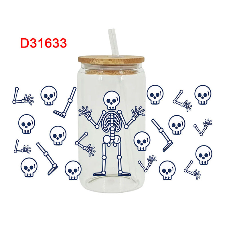 Wholesale Skeleton bow 16oz Cup UV DTF Wraps