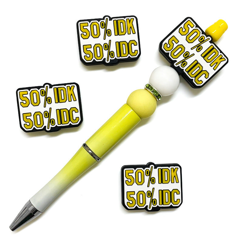 Wholesale 10pcs Geometric Design Dialog Box English Letter Focal Beads