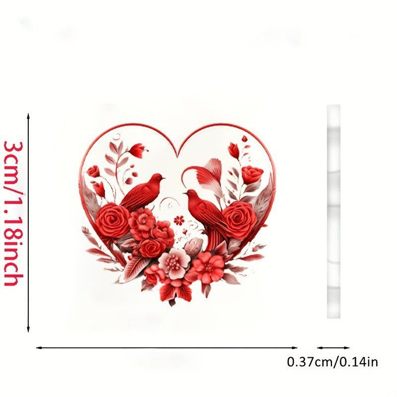 Wholesale Heart shaped Red Flower Valentine' s Day Biwing Earrings