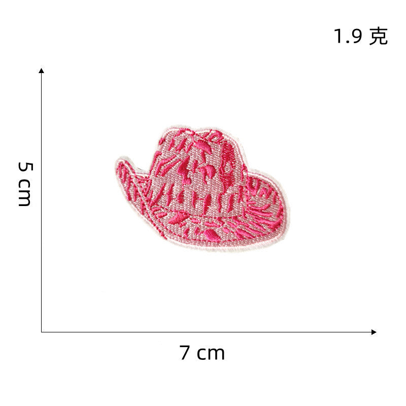 Wholesale Pink Heart Butterfly Embroidered Patch