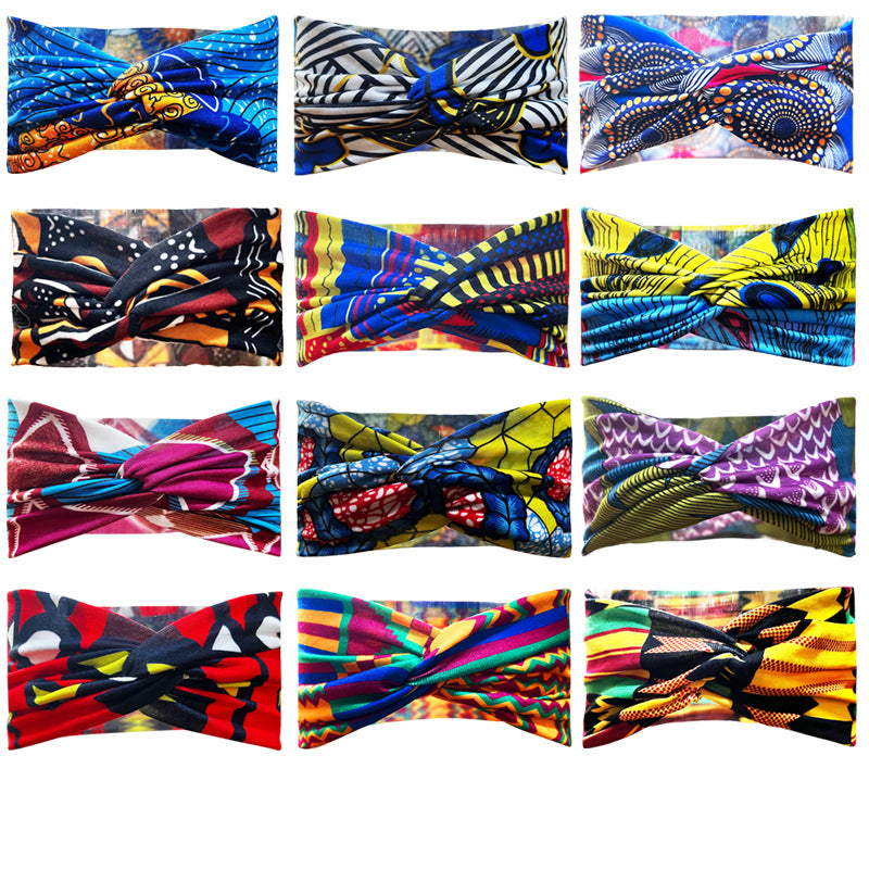 Wholesale Bohemian Yoga Sports Wide Anti sweat Stingy Cotton Headband
