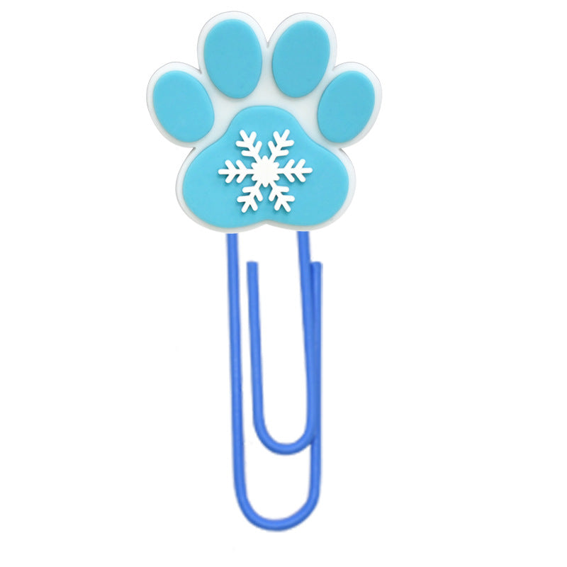 Wholesale Random 50pcs Cute colo  dog claw footprints paper clips metal bookmarks