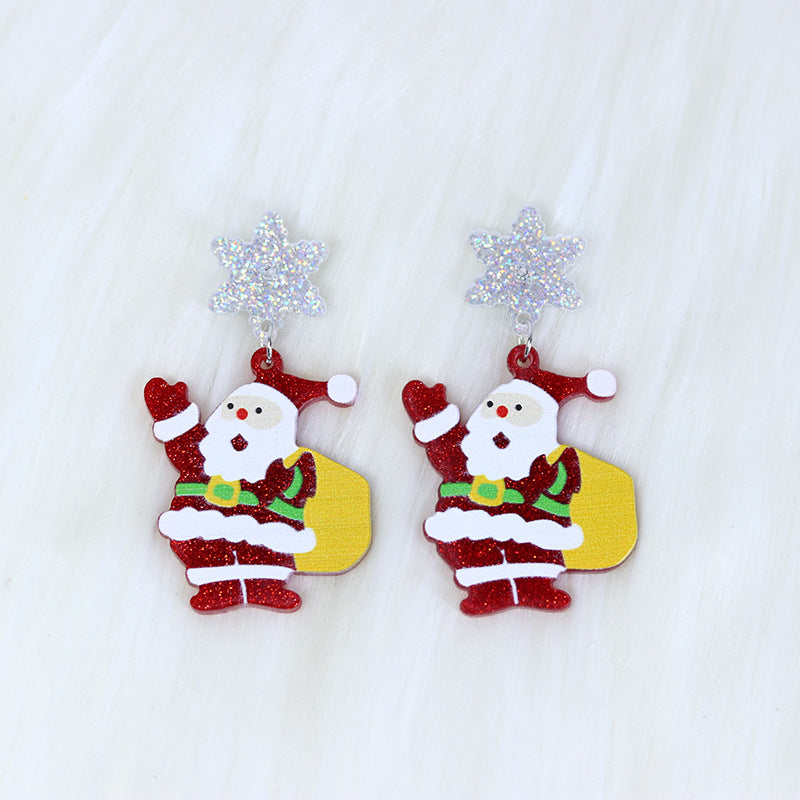 Wholesale Christmas Santa Claus Sweater Bells Acrylic Earrings