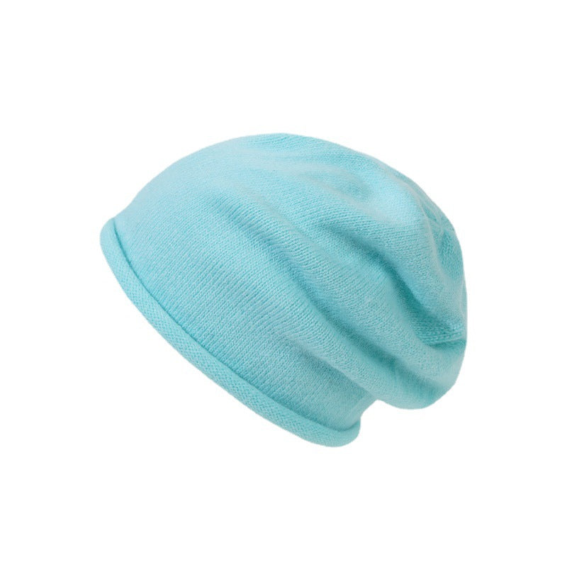 Wholesale Solid Color Rolled Hem Pile Hat Rabbit Fluff Wool Cashmere Hat