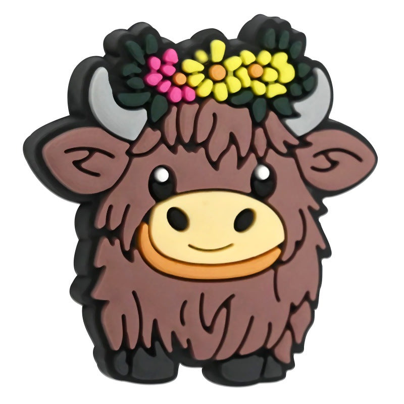 Wholesale  Random 100pcs Cartoon Highland Cattle Series Beads
