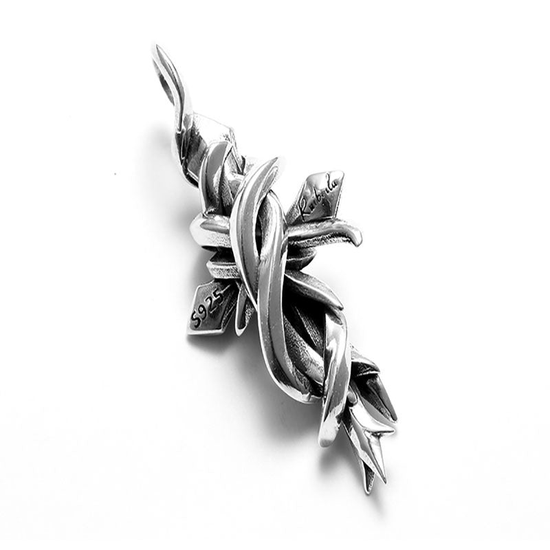 Wholesale Thorns and Rattan Twisted Cross Alloy Necklace