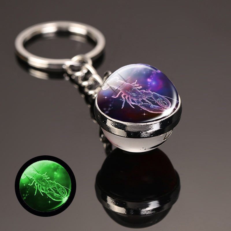 Wholesale Alloy Luminous Zodiac Keychain