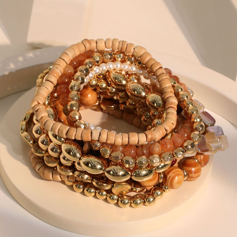 Wholesale 12 Bohemian Style Beach Fashion Hand Woven Bracelet Multi Piece Set