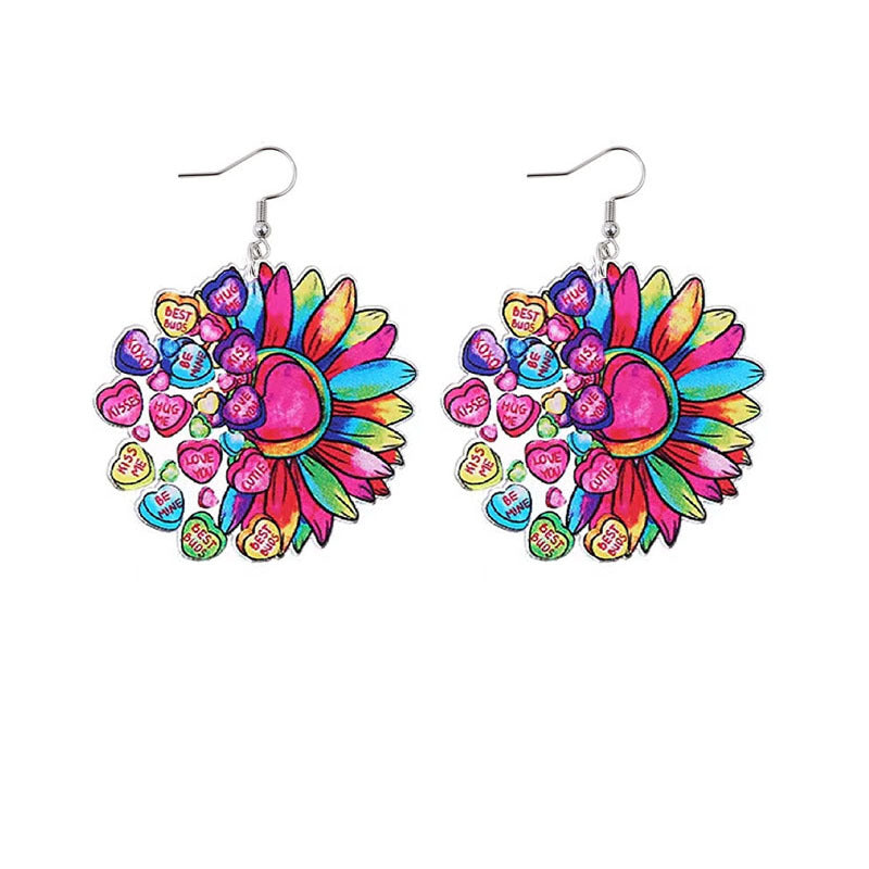 Wholesale Valentine's Day Love Rainbow LOVE Earrings Lip Acrylic Earrings