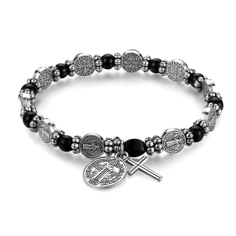 Wholesale Silver Holy Book Medal Bead Bracelet