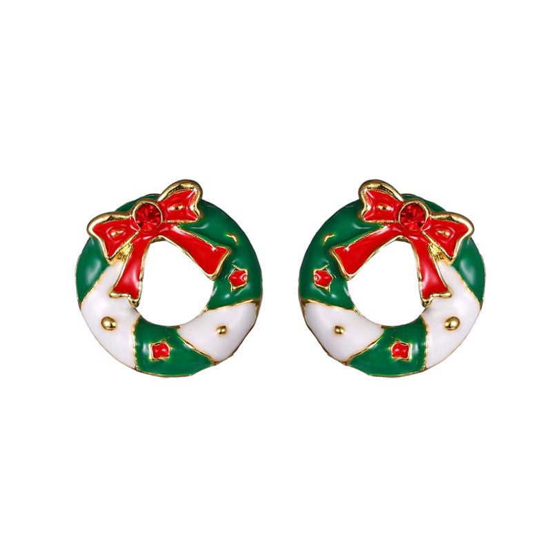 Wholesale Christmas snowflake candy bell reindeer earrings