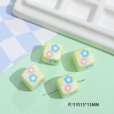 Wholesale 10pcs/pack Cute Square Bowknot String Beads