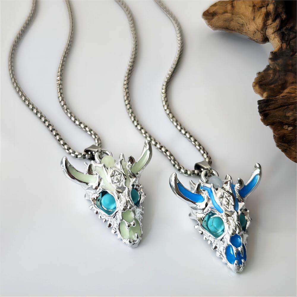 Wholesale Skull Animal Head Luminous Necklace Zinc  Alloy Faucet   Sweater Chain