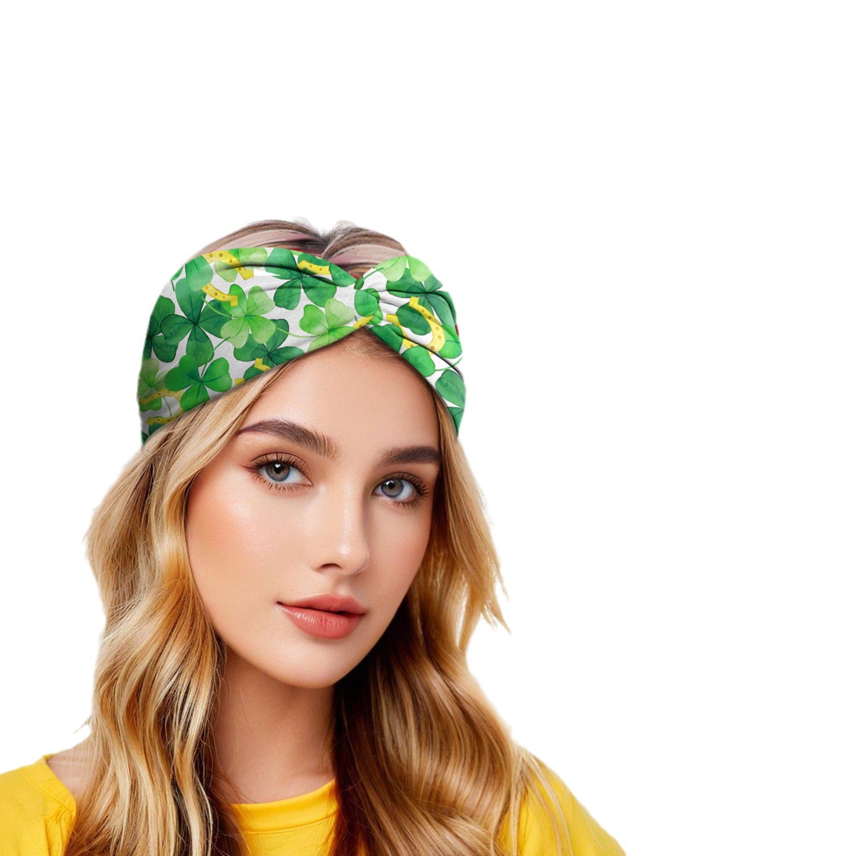 Wholesale St.  Patrick' s Day clover print cross headband