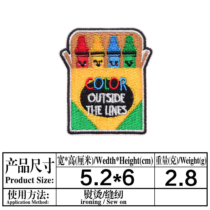 Wholesale Cartoon Rocket Basketball English Clothes Embroidery DIY Patches