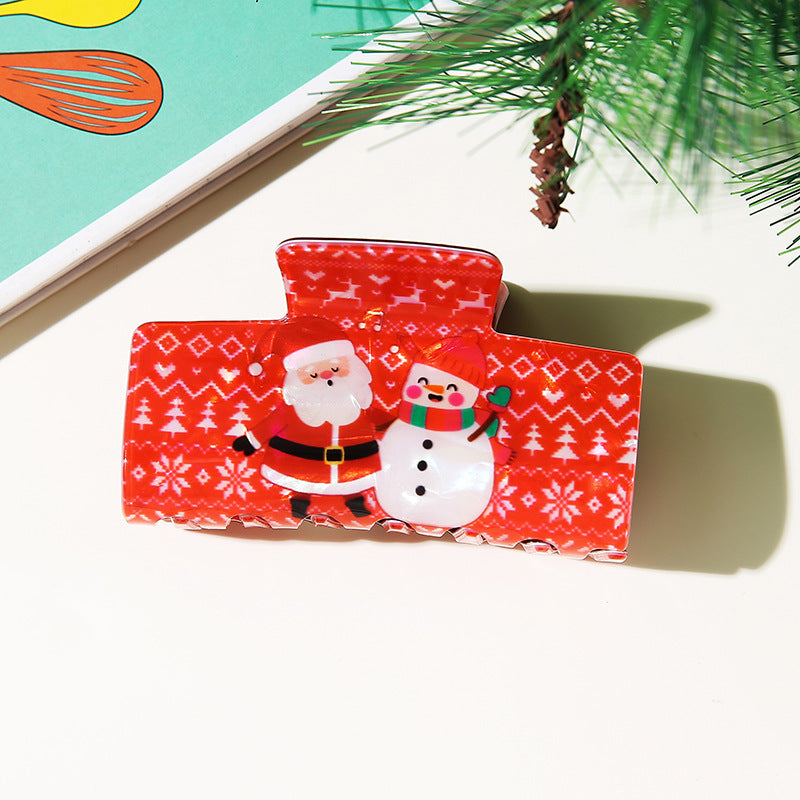 Wholesale Christmas Snowman Hair Claw Clip Snowflake Gingerbread Design Stylish Hair Accessory For Party Gift And Boutique Resale