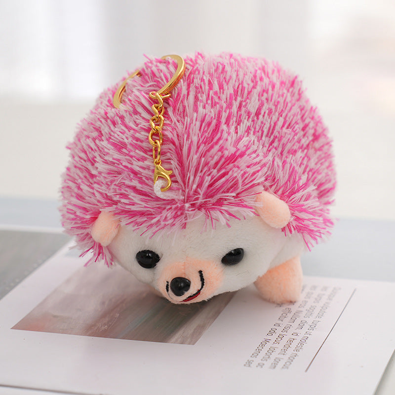 Color al por mayor Hedgehog Muñeca Toy de peluche Anillo de llave