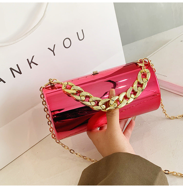 Wholesale Acrylic Mirror Cylindrical Chain Bags