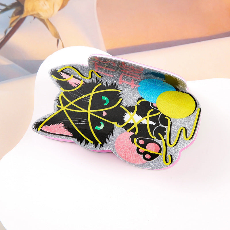 Wholesale New French Rhinestone Cat Hair Claw Clip Acrylic Hollow Women S Hair Accessory Cute Everyday Styling For Boutique Resale