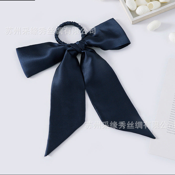 Wholesale hair rope hair accessories bow silk hair ring Hair Scrunchies