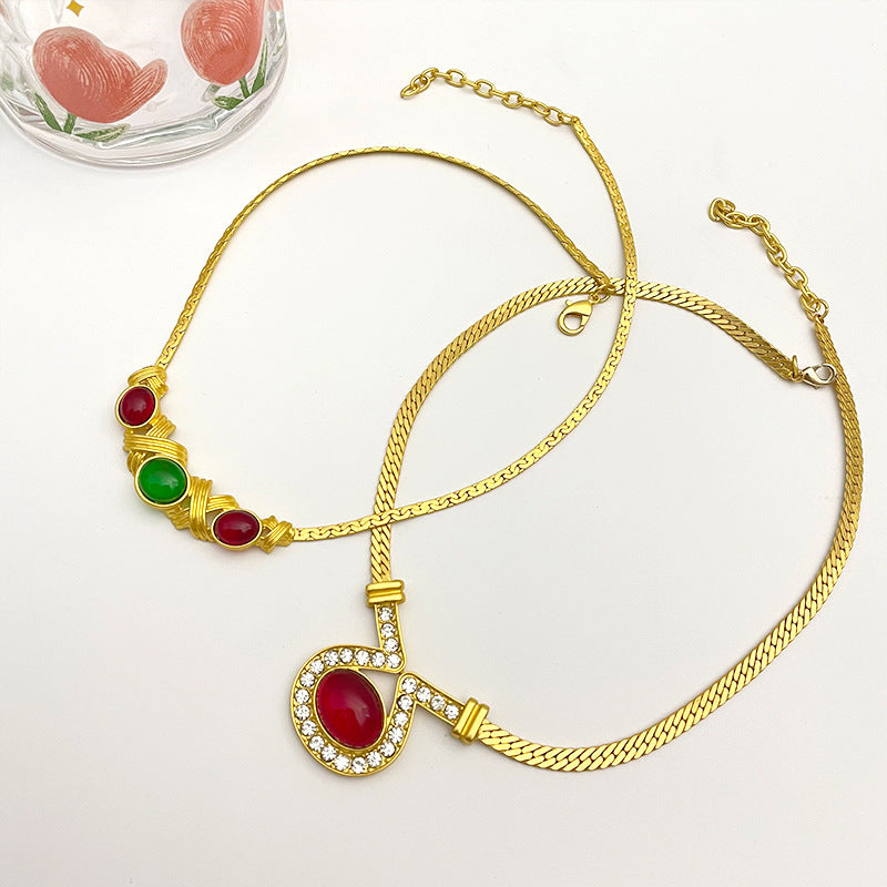 Wholesale Ellipse Geometry Alloy Necklaces