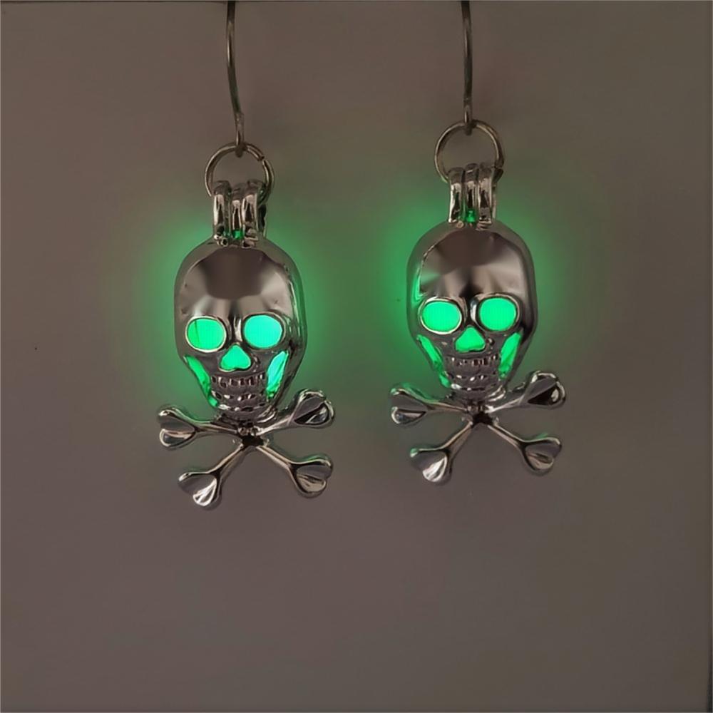 Wholesale Halloween skull luminous skull ghost earrings