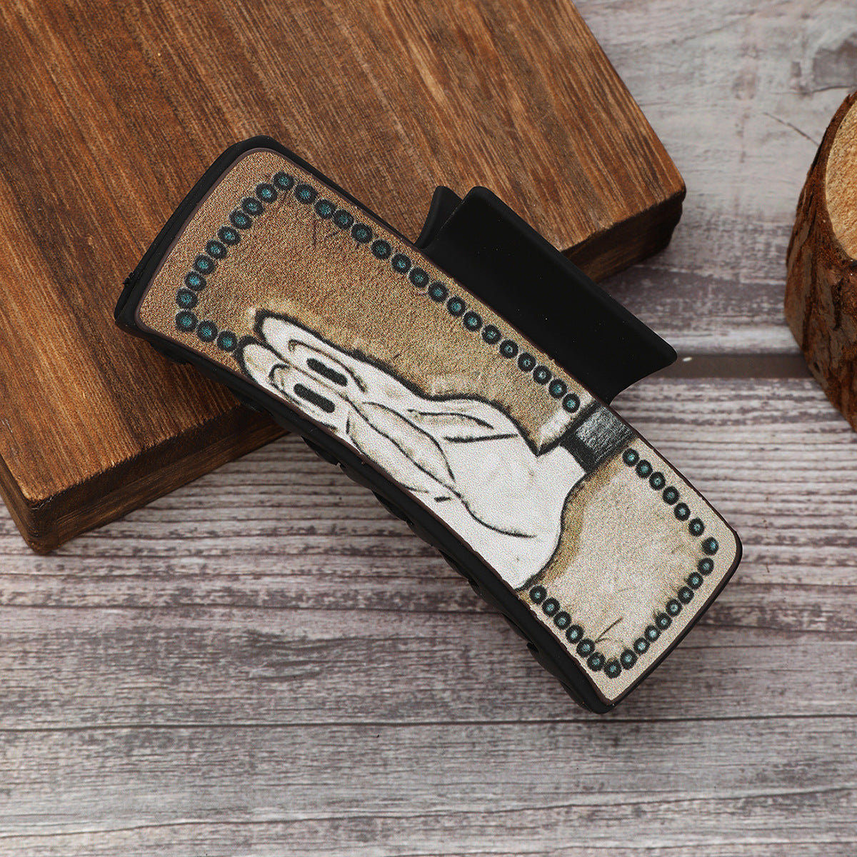 Wholesale Fashion Shark Hair Clip Cowboy Western Leather Bull Head Design For Women Everyday Styling Hair Accessory