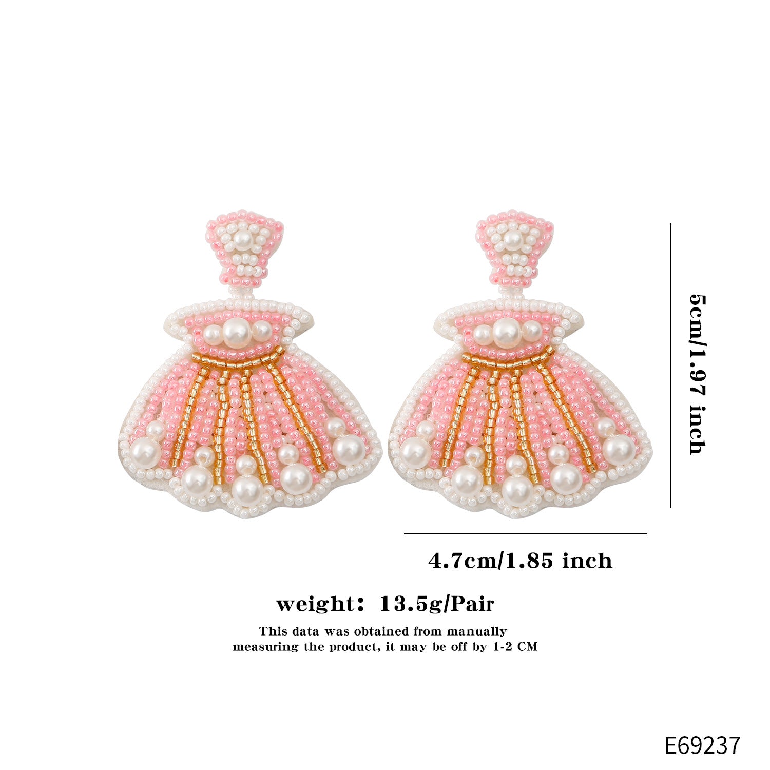 Wholesale Holiday-inspired hand-beaded Bohemian rice bead earrings