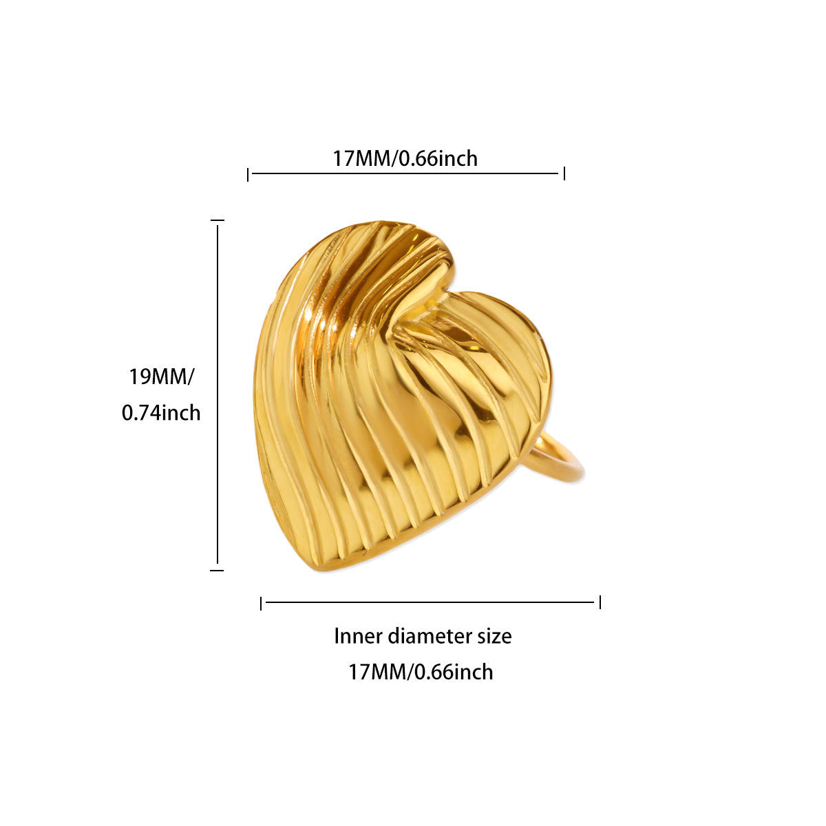 Wholesale Luxury Zircon Pearl Heart-Shaped Adjustable Opening Ring