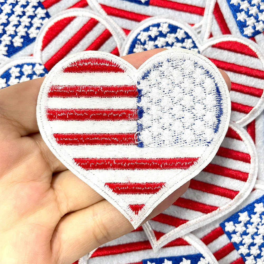 Wholesale Love American Flag Embroidered Patch For Coats Decorative Craft Supply