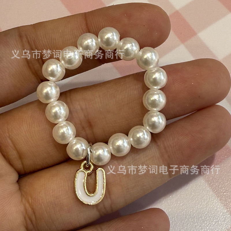 Wholesale 26 letter pearl necklace Doll Accessories