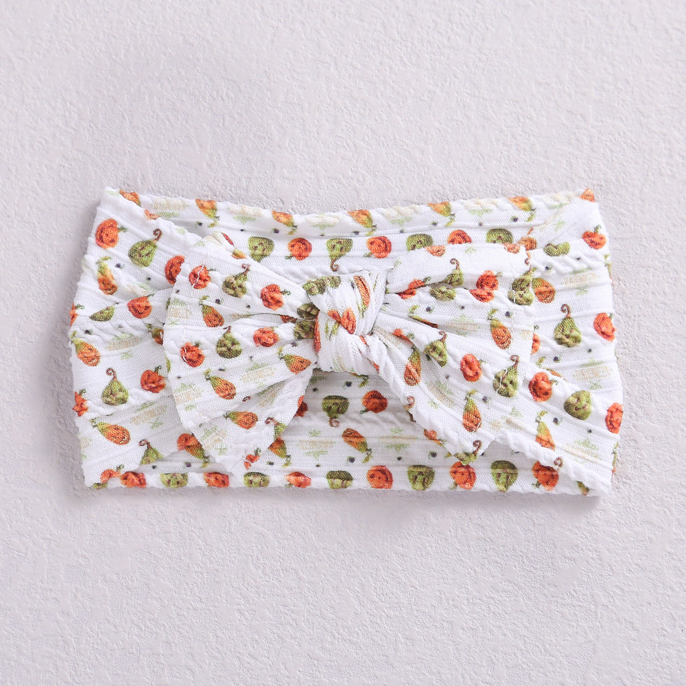 Wholesale Wide Edge Jacquard Bow Nylon Children's Headbands