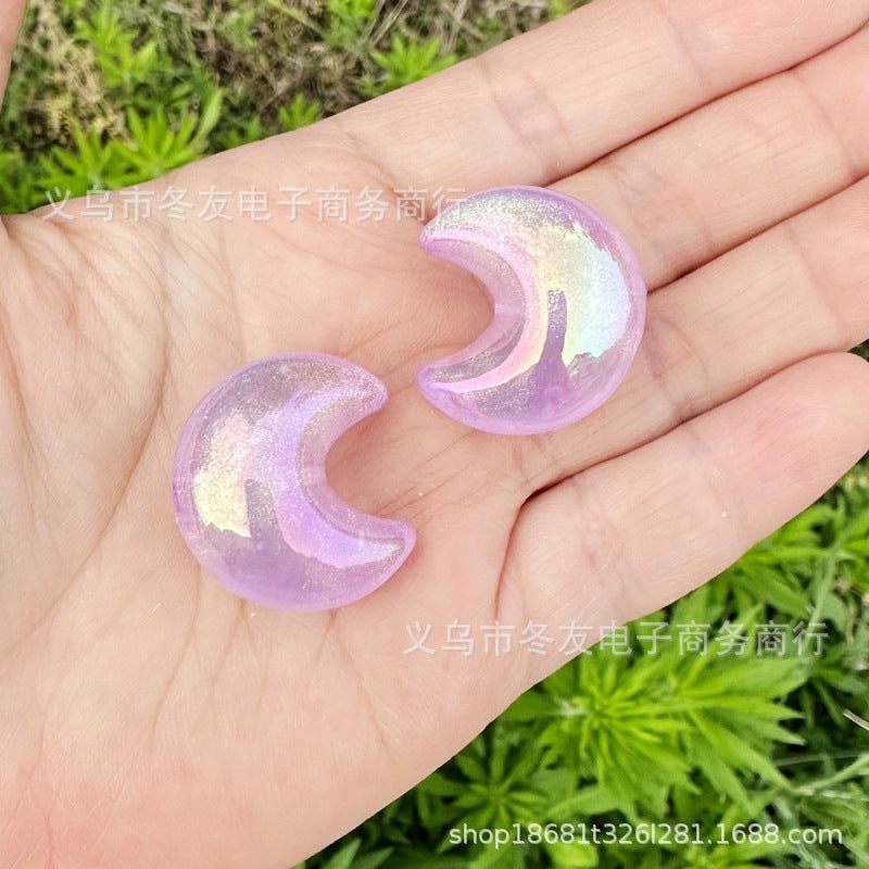 Wholesale 50pcs/pack Moon Small Crescent Moon Hole Beads DIY Acrylic Beads