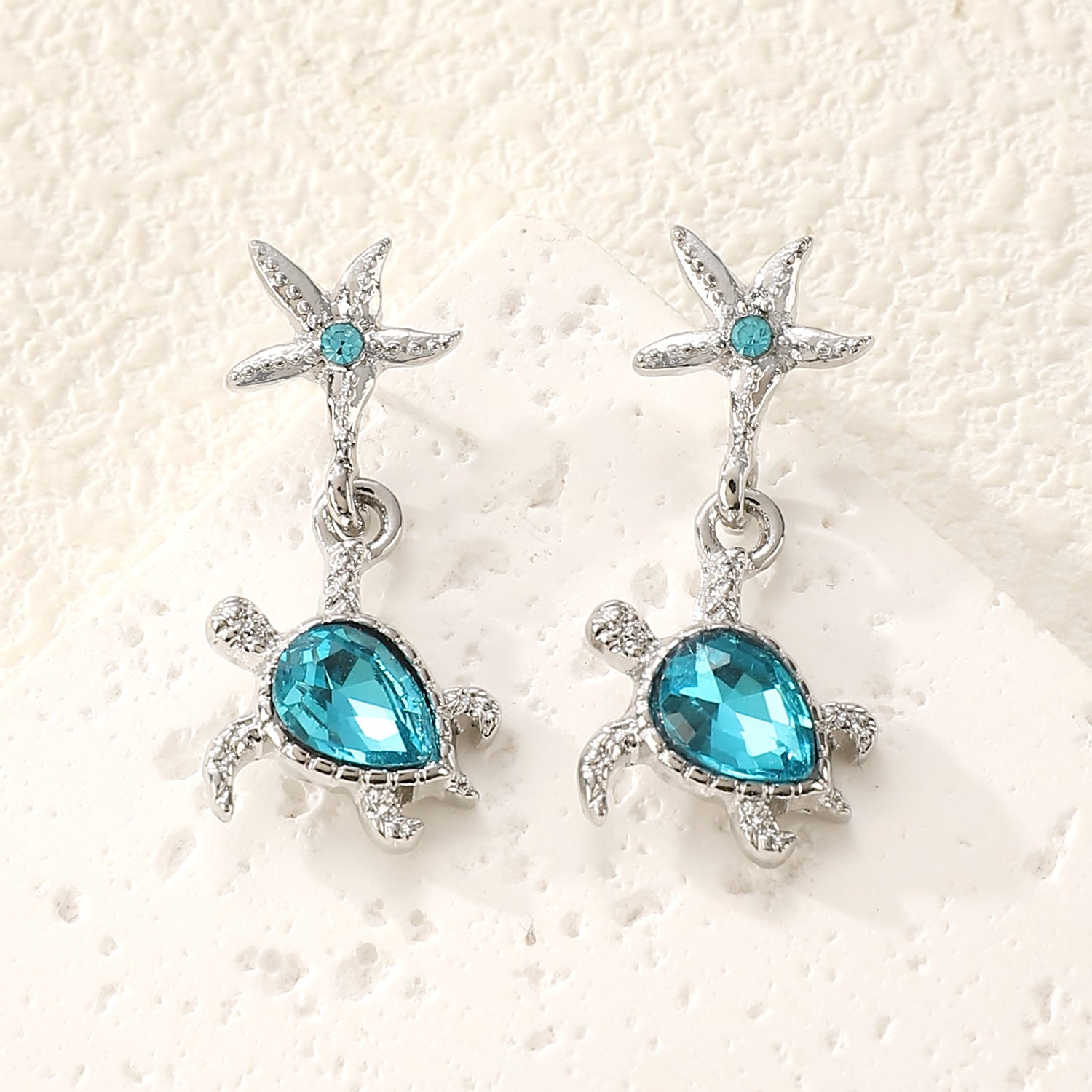 Wholesale Ocean Theme Starfish Turtle Stud Earrings For Women Trendy Alloy Jewelry Accessory Summer Beach Party Earrings Boutique Resale