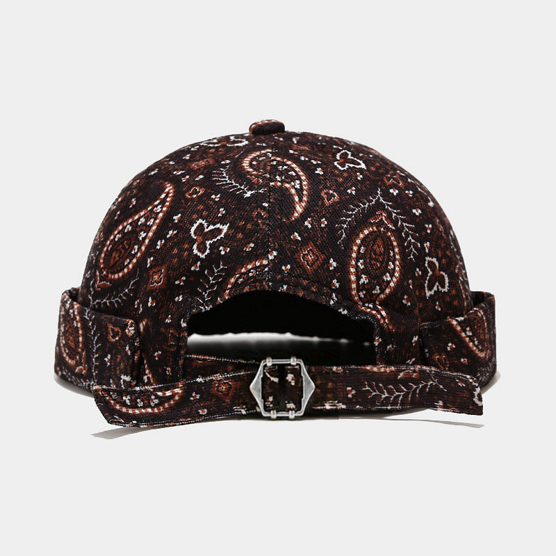 Wholesale  Cashew Flower Floor Hat  Retro Fashion Yuppie Hat Men's Trendy Melon Hat Beret