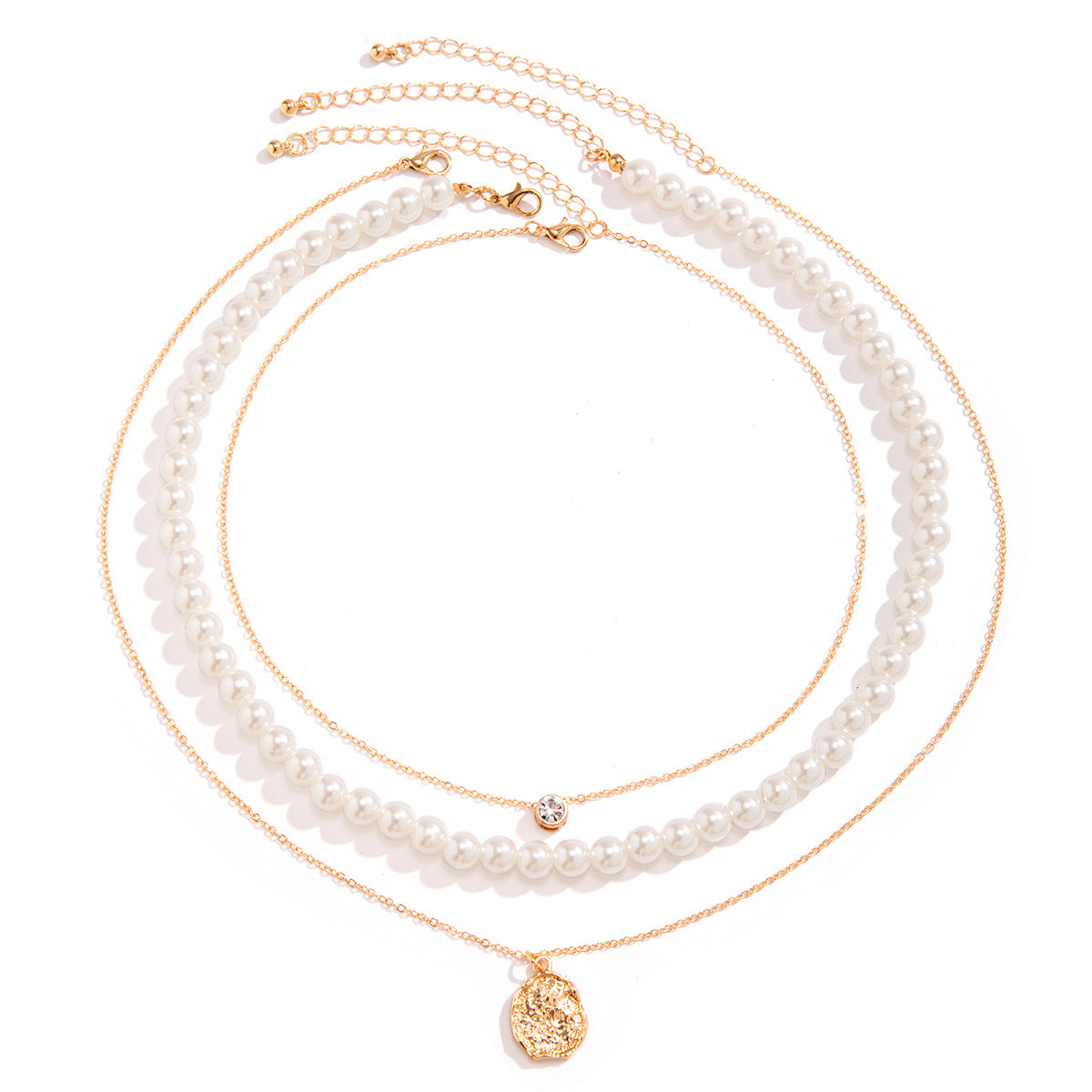 Wholesale Men's Three -dimensional Diamond Pearl Necklace