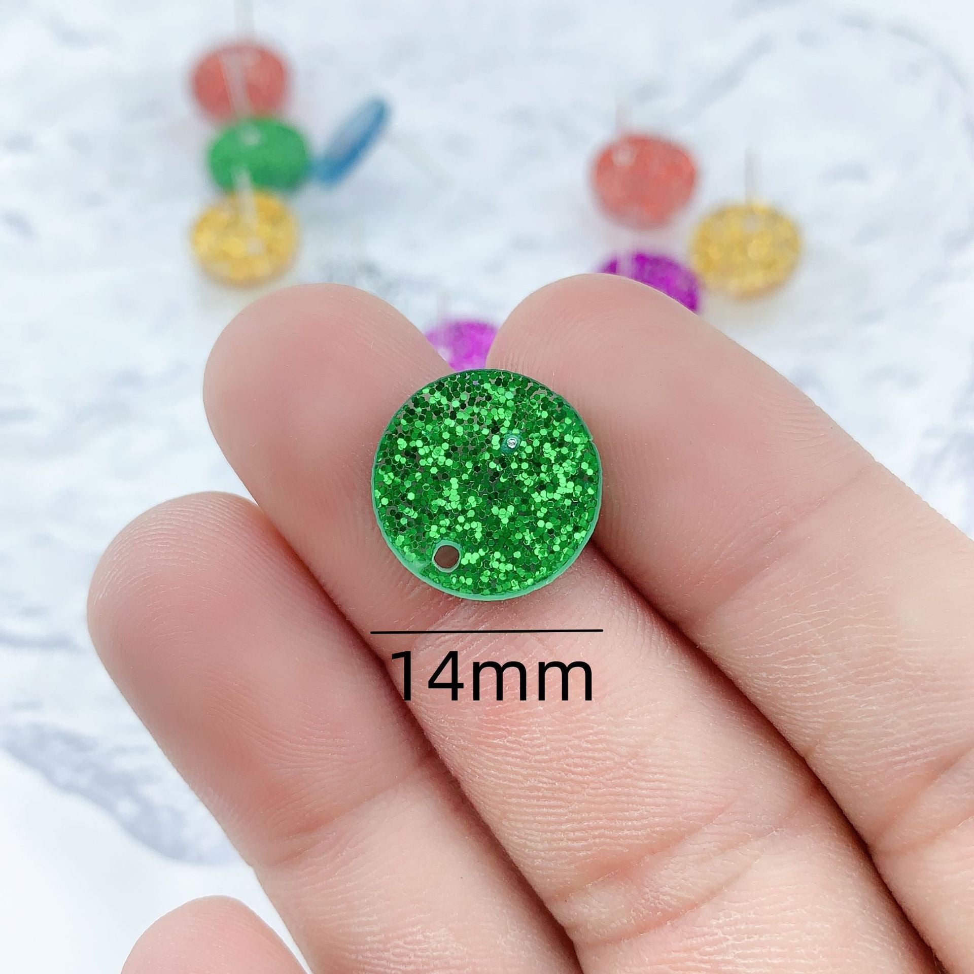 Wholesale 50pcs Handmade DIY Acrylic Onion Powder Round Colorful Earrings