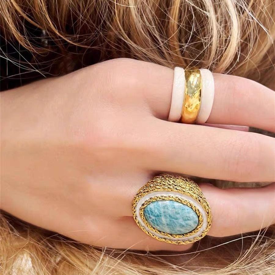 Wholesale Turquoise Antique Gold plating Ring