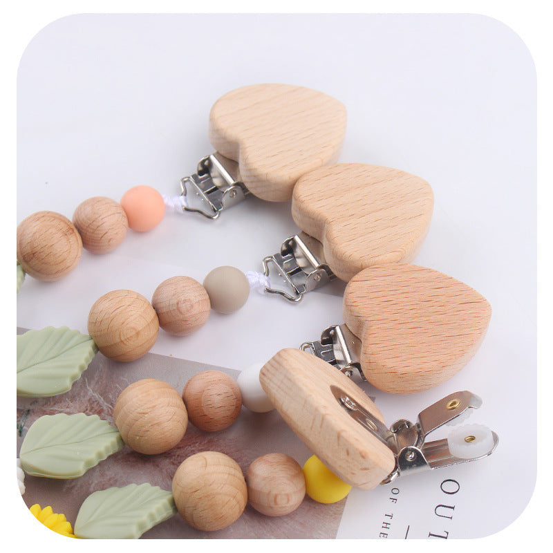 Wholesale Baby Cartoon Mahogany Beech Daisy Rainbow Silicone Teether