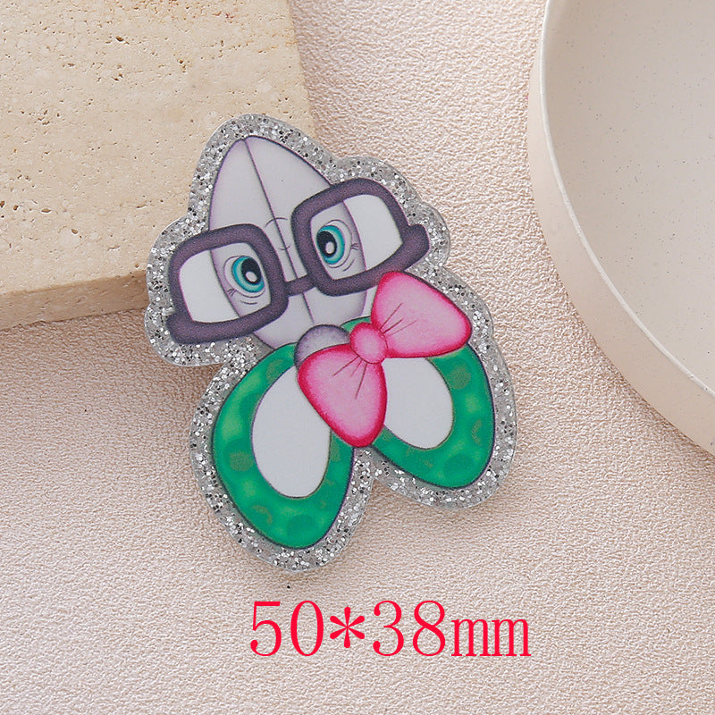 Wholesale 10pcs Cartoon DIY Acrylic Slides and Sequins Acrylic Flatback