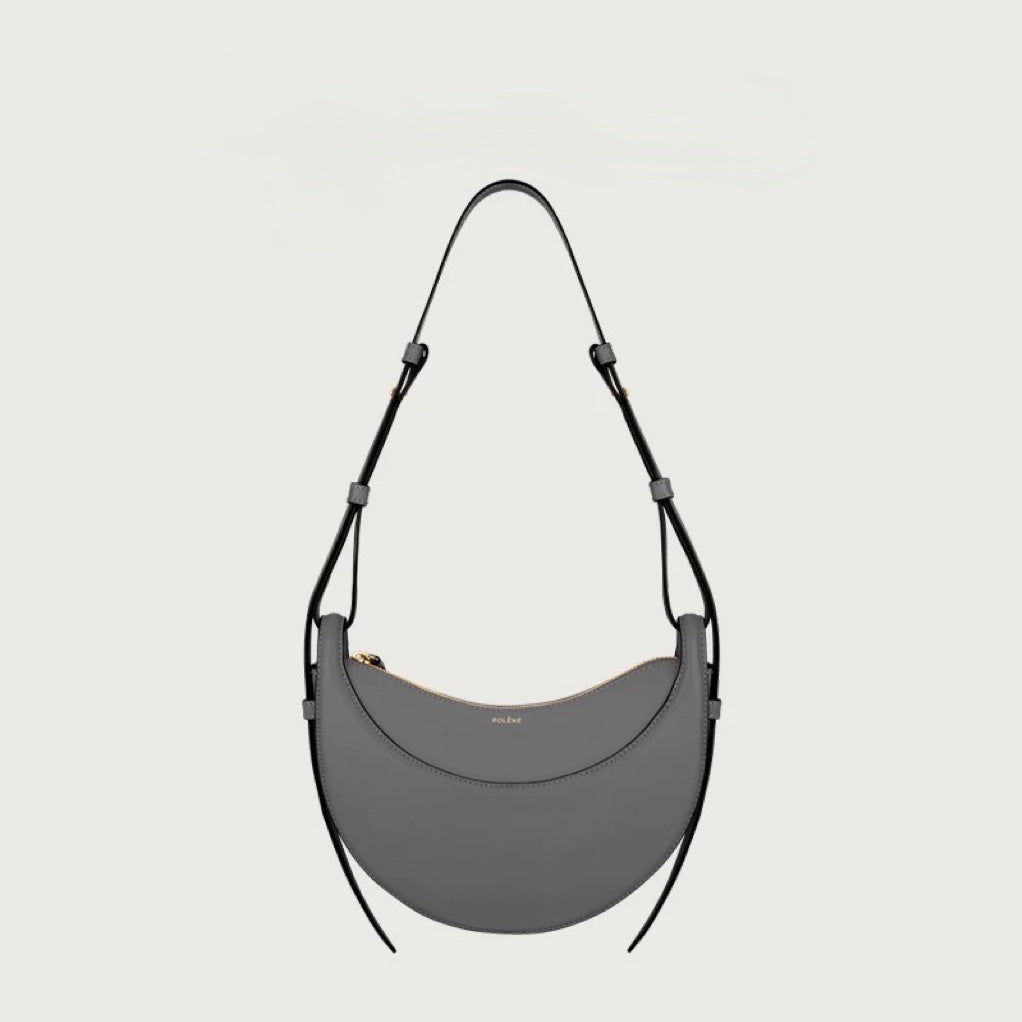 Wholesale Mini Moon Shape Saddle Bag Women's Leather Armpit Crossbody Bag High Quality Composite Cowhide Medium Size Spring Leisure Travel