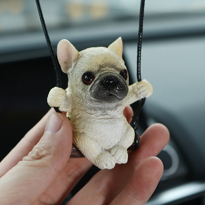 Wholesale Resin Bulldog Rearview Mirror Car Ornament