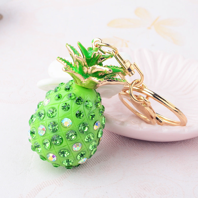 Wholesale Resin Pineapple Diamond studded Keychain