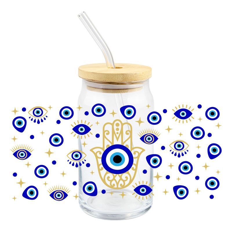 Wholesale 5pcs Devil' s Eye 16oz Cup UV DTF Wraps