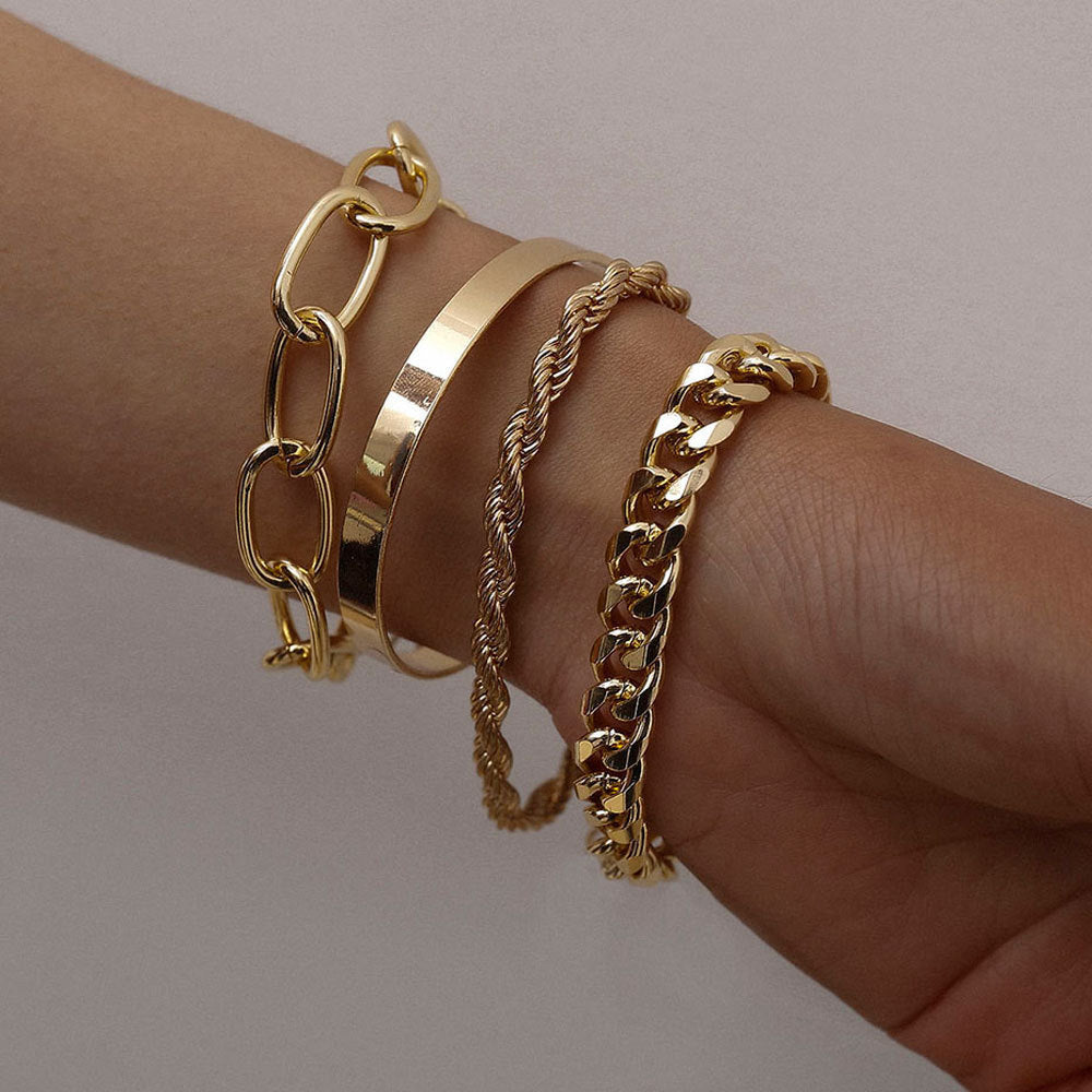 Wholesale Twist Chain Set of Four Bracelet
